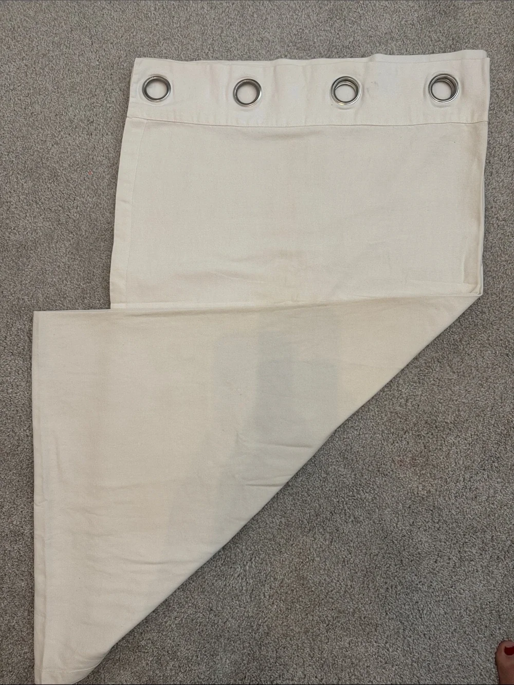 Neutral Cream Grommet Top Curtain Panel (2)